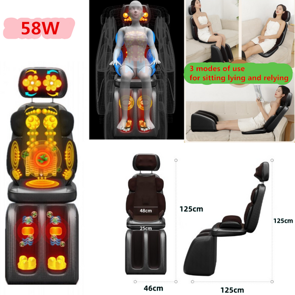 3D Massager Cushion Full Body Massage Mat Heating Vibration Kneading Shiatsu
