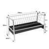 1.5M Feed Trough Goat Cattle Hay Grain Rubber Feeder Tray with Metal Bracket