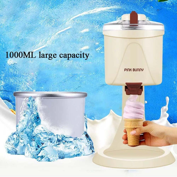 1L Automatic Small Soft Ice Cream Cones Maker Household DIY Ice Cream Roll Maker