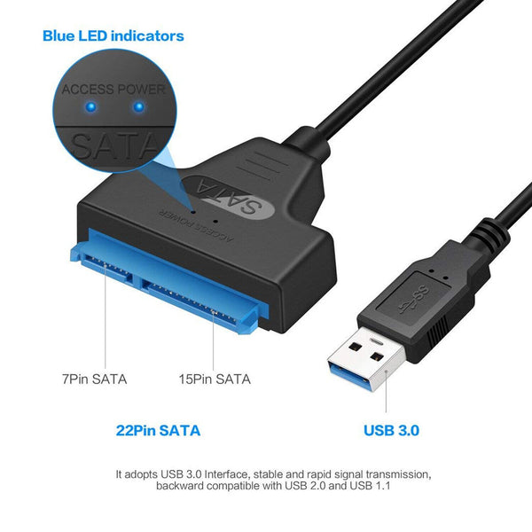 USB3.0 to SATA 2.5" Hard Drive HDD SSD Adapter Converter USB SATA Cable External
