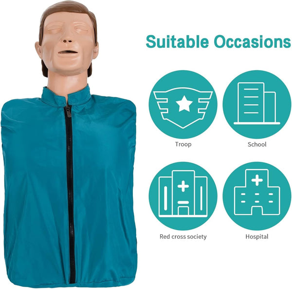 CPR Manikin Training Kit Teaching Model Adult First Aid Learning with Mini AED