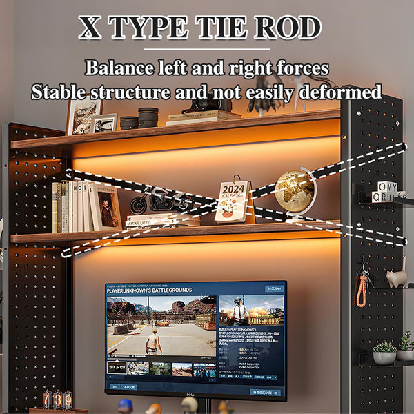 2-in-1 Computer Desktop Bookshelf & Organizer 3Tier Computer Desktop Bookshelf