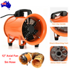 12'' Pipe Axial Fan Portable w/ 5m Hose&Handle Exhaust Fan for Spray Booth Paint