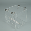 Acrylic Parrot Feeder Parrots Perch Stand Cage Automatic Bird Feeder Transparent