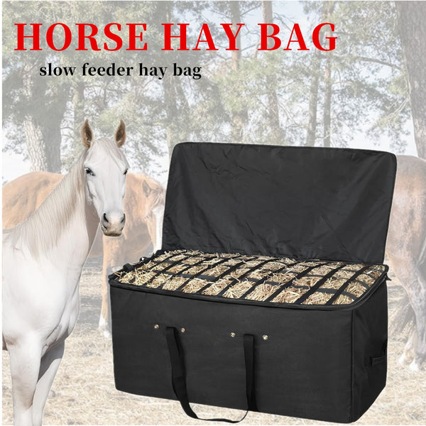 Horse Hay Bag Slow Feeder Hay Bag Large Capacity Feeding Straw Bag with Holes