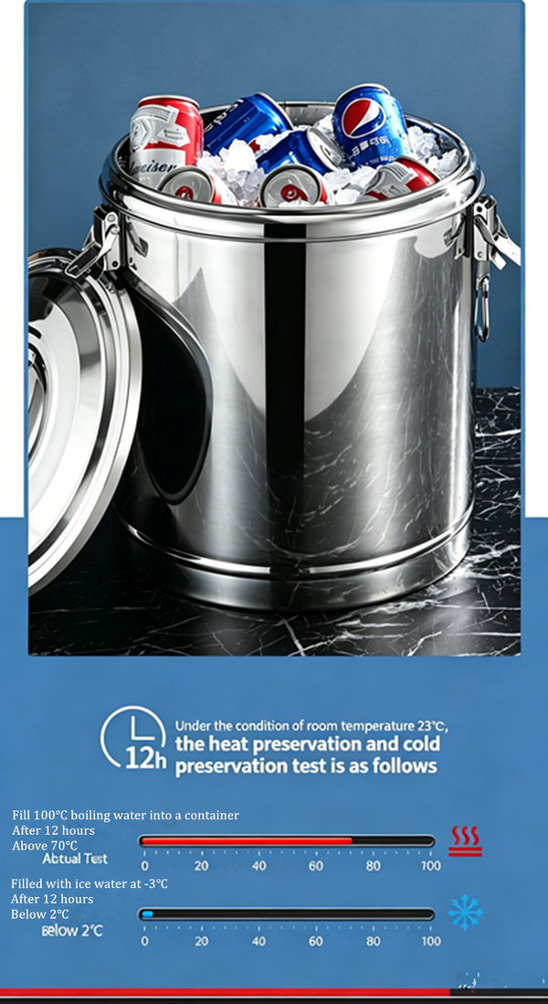 Stainless Steel Insulated Barrel Beverage Dispenser with Spigot Keep Hot Cold