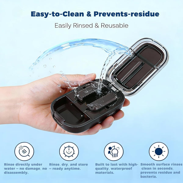 2In 1 Mini Pill Cutter Storage Box Portable Drug Tablet Medicine Dust Pills Case