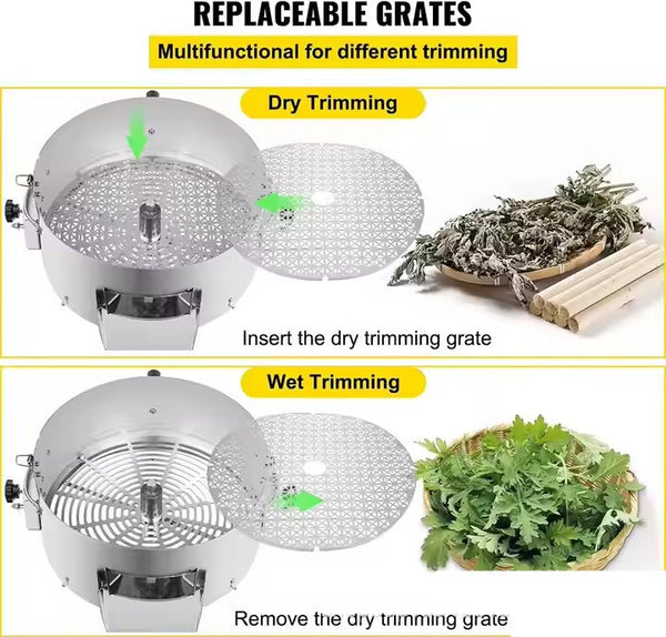 19" Electric Bud Trimmer Wet Dry Hydroponic Cutting Machine Plant Bud Leaf Trim