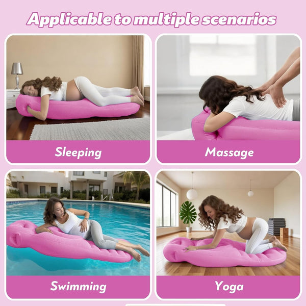Pregnancy Mattress Inflatable Pillow Full Body Maternity Airbed with Hole Gifts