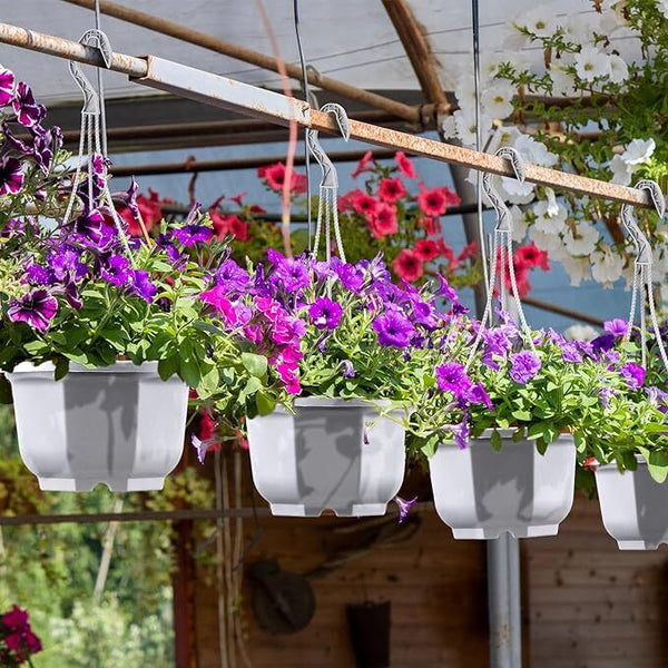 24PCS Plastic Hanging Plant Pots 17cm Hanging Plant Containers Hanging Planters