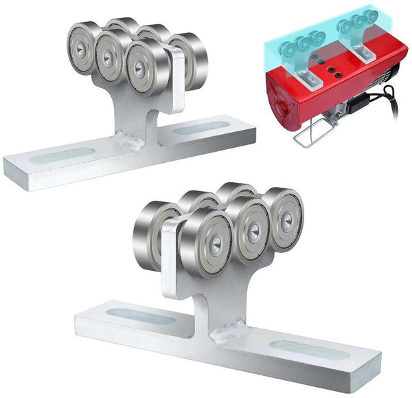 2PCS 6 Wheel Electric Hoist Trolley Roller T Trolley Assembly Silent Trolley