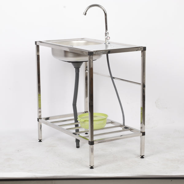 Portable Camping Kitchen Sink Single Bowl Sink Freestanding 31 x 17 x 30 Inch