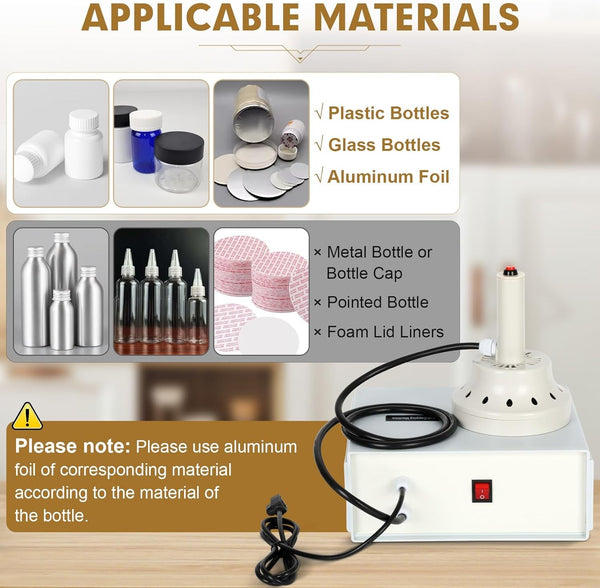 Induction Sealer 20-130mm Handheld Type Bottle Cap Foil Sealing Machine 220V