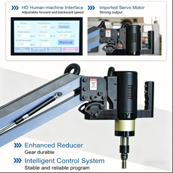 Electric Threading Machine Drilling Threading M3-M16 Universal 360° Flexible Arm