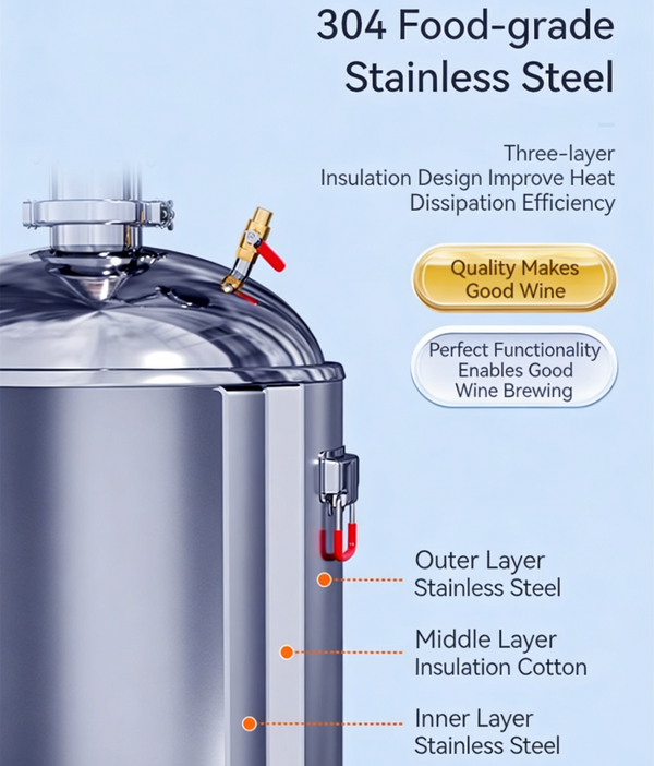 50L Premium Alcohol Distiller Stainless Steel Still Wine Making Kit Home Brewing