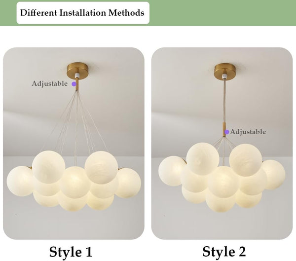 Modern Bubble Chandelier Lighting 13Light Glass Globe Pendant Hanging Light Lamp
