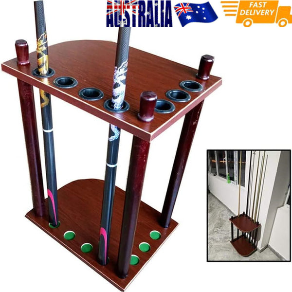 Wooden Pool Billiard Corner 7 CUE STAND Rack Durable Pool Cue Rack Holder AU