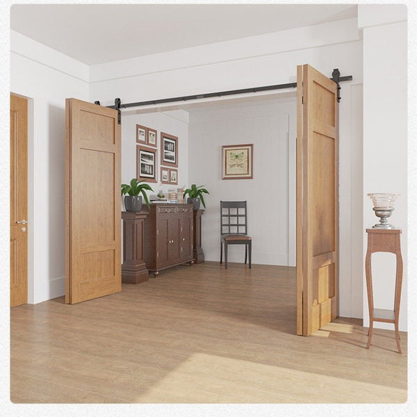 6FT Barn Door Hardware Closet Track Kit 4 Door Gear Set 150kg Barn Door Track