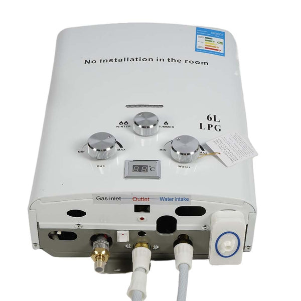 6L LPG Portable Tankless Water Heater Outdoor for RV Trips, Camping, Boat Cabins