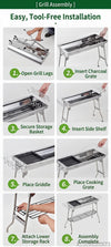 Outdoor Stainless Steel Charcoal Grill Barbecue Tool Folding Cooking Stove