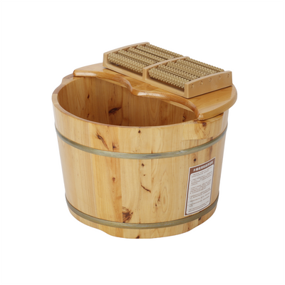 Wooden Foot Bucket Foot Basin with Lid Foot Massagers Soaking Basin Pedicure Tub