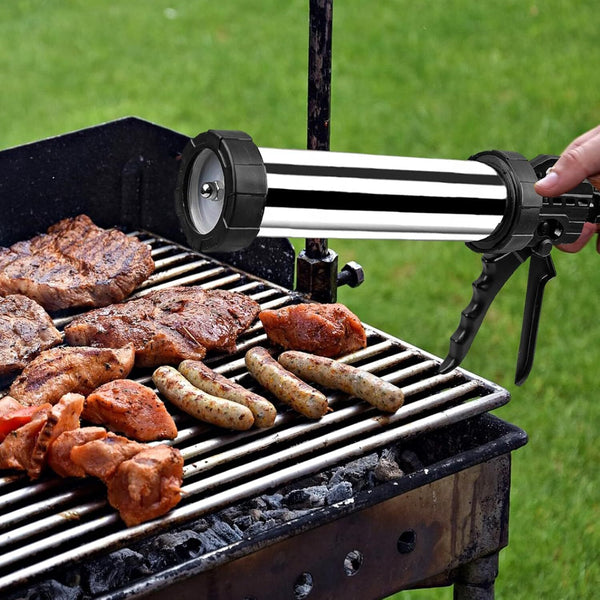 Beef Jerky Gun Beef Stick Maker Sausage Cannon Kit w/Cleaning Tool Stainless