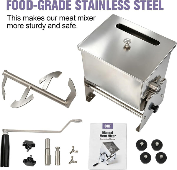 44Lbs Tilt Tank Meat Mixer Stainless Manual Meat Blender Grinding Machine AU