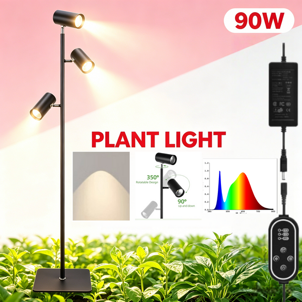 LED Grow Light Full Spectrum Plant Growing Lamp Adjustable Height With Timer