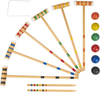 Classic Croquet Set Up to 6 Players Six Colour Coded Mallets Handles and Balls