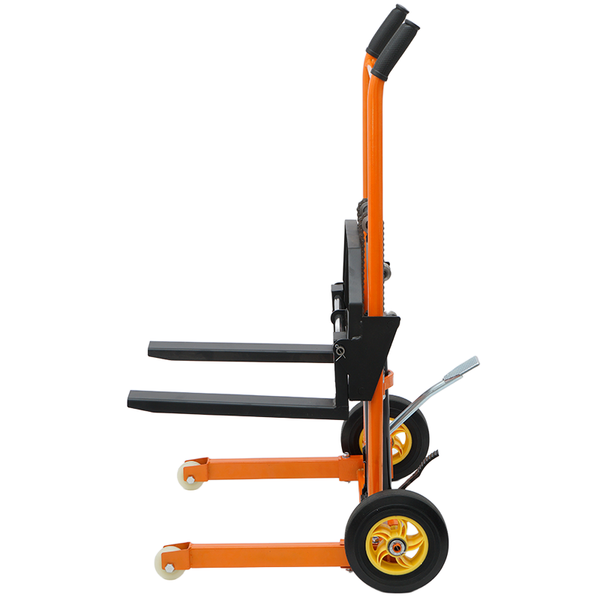 200kg Manual Forklift Platform Stacker Walkie Stacker 900mm Adjustable Forks