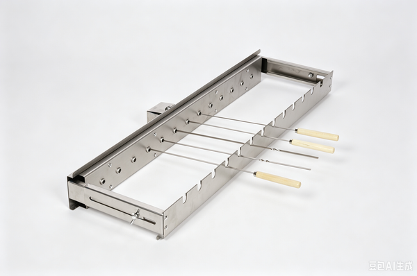 Electric Skewer Kabob Auto Rotating Rotisserie Grill Rack Adjustable Outdoor BBQ