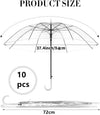 10PCS Transparent Umbrella Clear Dome Waterproof Semi-Automatic Umbrellas Party