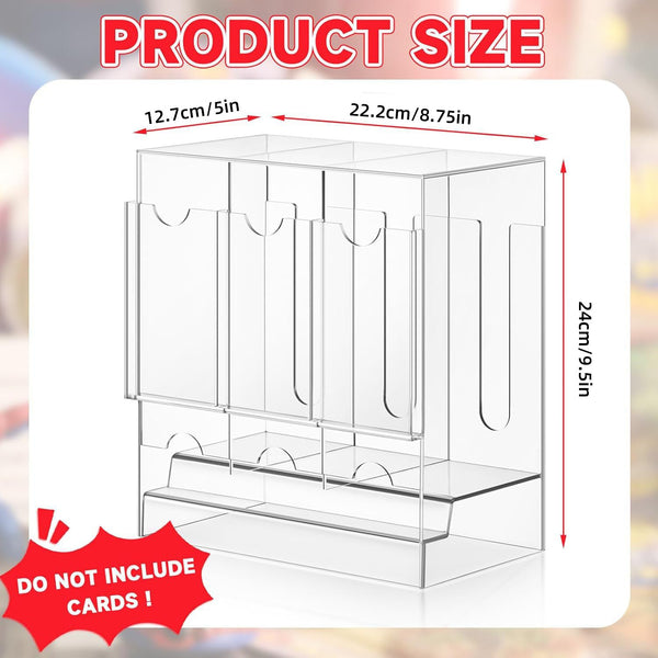 3 Slot Booster Pack Dispenser Card Storage Acrylic Booster Box for Trading Card