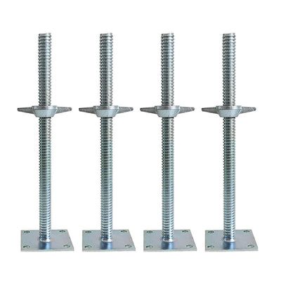 4 Pcs Scaffolding Adjustable Leveling Jack Steel Screw Large Bearing Capacity