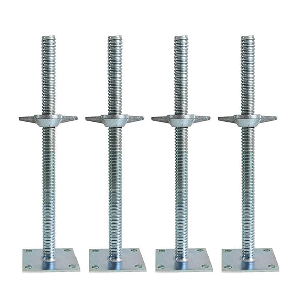 4 Pcs Scaffolding Adjustable Leveling Jack Steel Screw Large Bearing Capacity