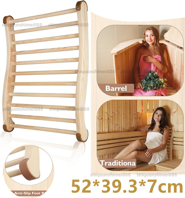 Wooden Sauna Backrest Sauna Accessories  Slip-Resistant Infrared Sauna Chair