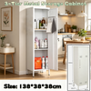 3-Tier Floor Stand Metal Storage Cabinet with Adjustable Shelf & Lock 138cm High