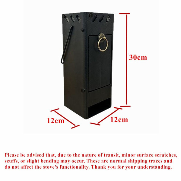 Camping Stove Portable Collapsible Rocket Stove Outdoor Cooking Firewood Stove