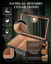 Cigar Humidor Glass Top Cigar Case with Cutter,Punch Tool,Humidifier &Hygrometer