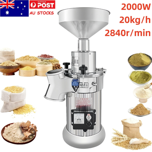 2000W Industrial Auto Continuous Hammer Grain Mill Grinder Herb Grinder 20Kg/h