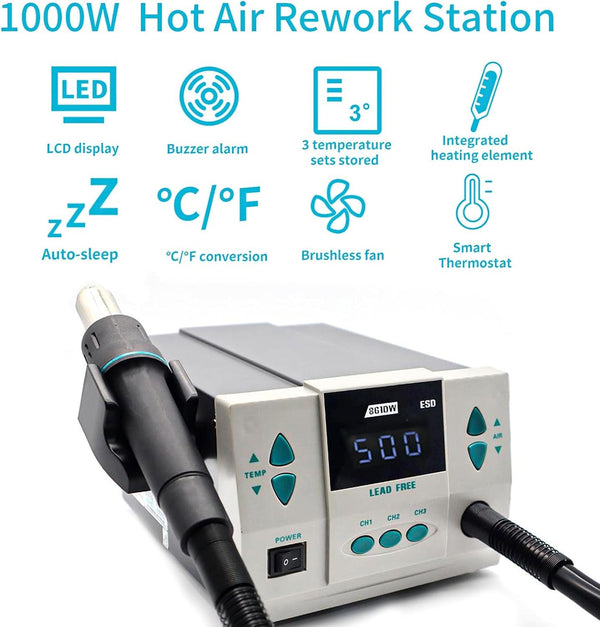 220V 861DW Hot Air Rework Station 1000W Brushless Heat Gun Soldering Station