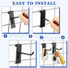 12pcs 4 Inch Gridwall Hooks Display Hanging Hook for Grid Wall Panel Storage