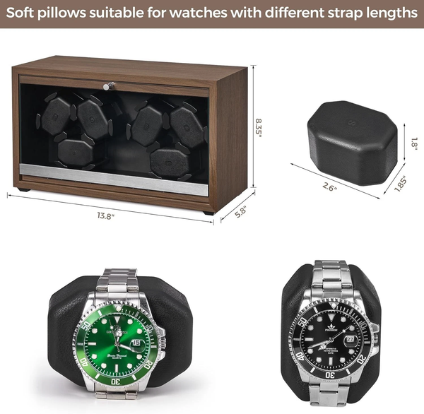 Automatic Rotation Watch Winder 4 Rotating Modes&6 Watch Slots For Xmas Gift AU