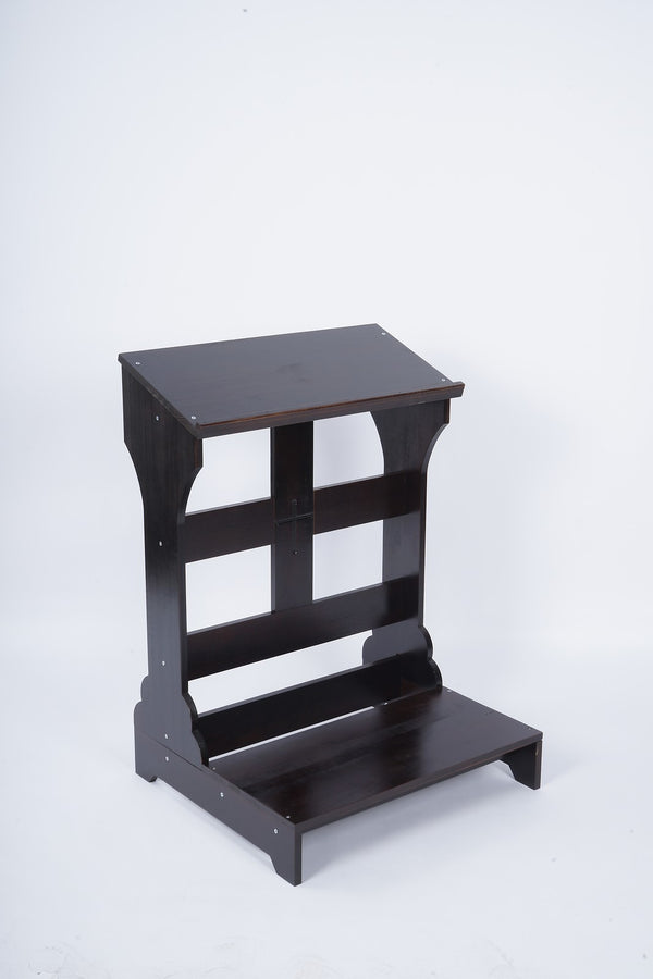 Wood Prayer Bench Stool Kneeler with Shelf and Cushion Church Prayer Table Chair