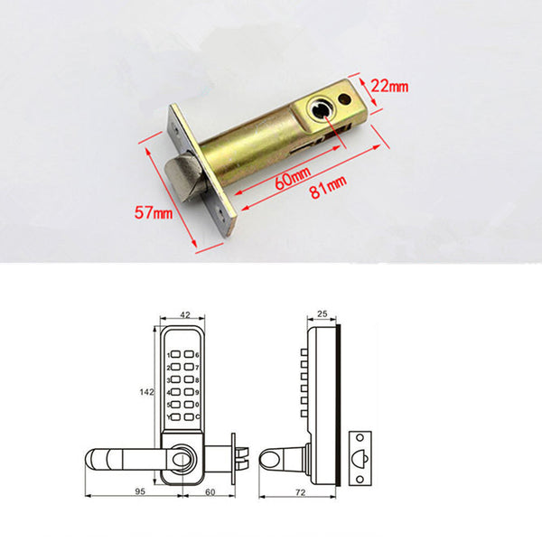Double-Sided Password Lock Mechanical Door Lock Digital Keyless Door Lock AU