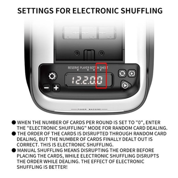 2in1 Automatic Card Shuffler and Dealer Machine 360° Rotating Deal Poker Sorter