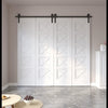 6FT Barn Door Hardware Closet Track Kit 4 Door Gear Set 150kg Barn Door Track