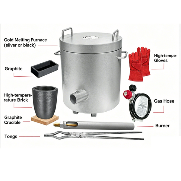 Metal Melting Furnace 16 Kg Propane Melting Casting Tools Gold Silver Aluminum