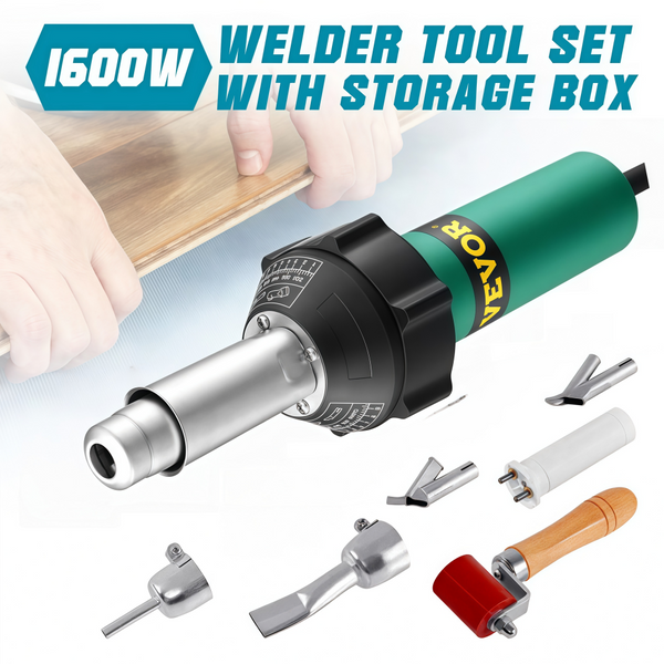 1600W Hot Air Plastic Welder PVC TPO Vinyl Heat Welding Gun Torch &9 Accessories