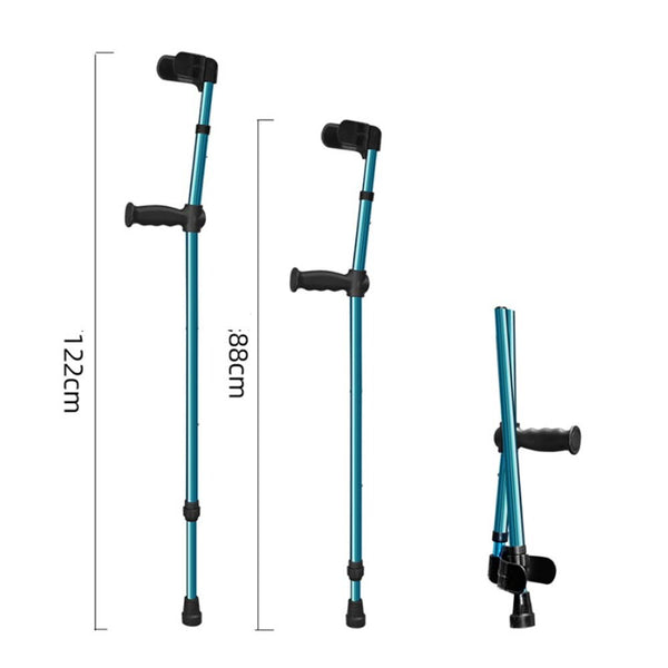 Adjustable Forearm Elbow Crutch Foldable Stick Aluminum Alloy for 140-185cm